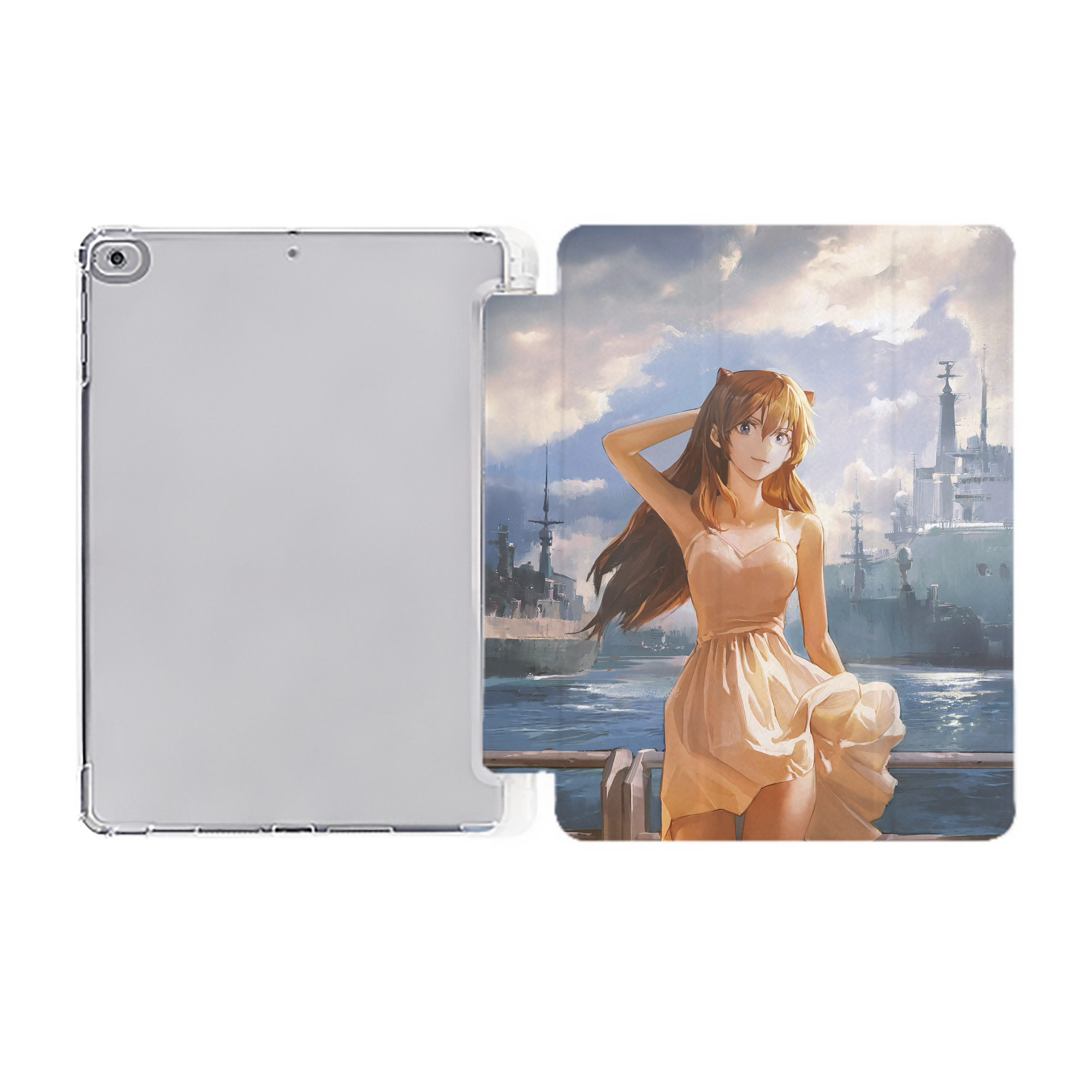 （画像用） EVA 新世紀エヴァンゲリオン IPad ケース ペン収納付き 三つ折りスタンド PUレザー×シリコン 対応機種9.5/10.5/10.9インチ
